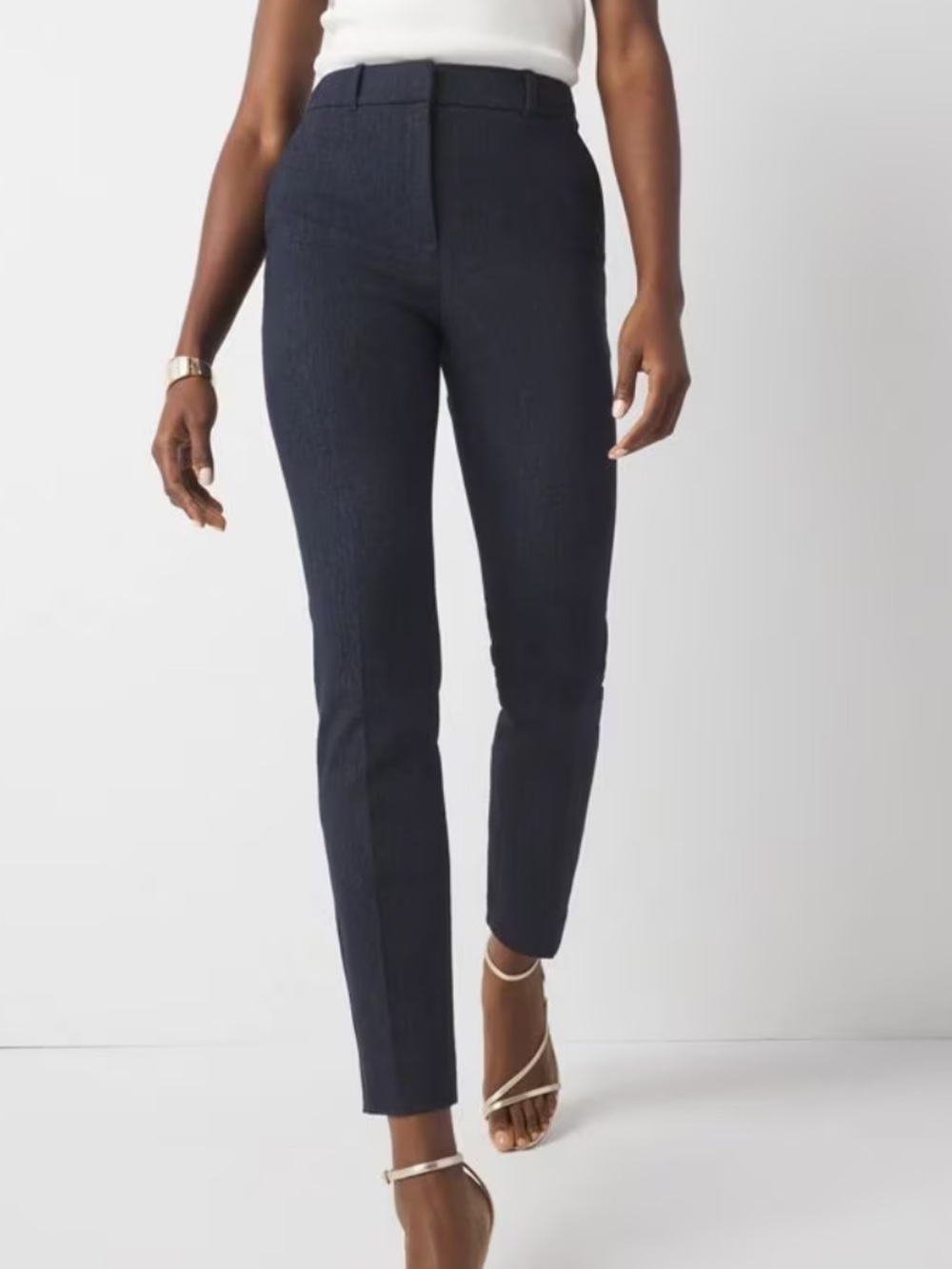 White House Black Market Navy Cropped Ankle Pants